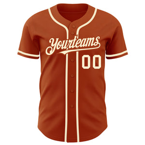 Custom Texas Orange Cream Authentic Baseball Jersey