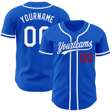 Load image into Gallery viewer, Custom Thunder Blue White-Red Authentic Baseball Jersey
