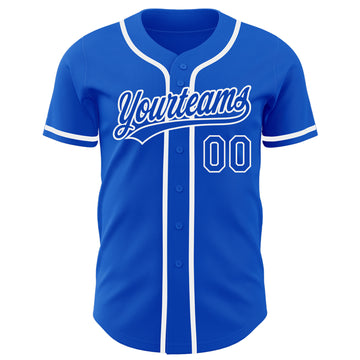 Custom Thunder Blue White Authentic Baseball Jersey