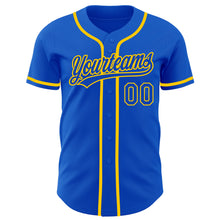 Load image into Gallery viewer, Custom Thunder Blue Yellow Authentic Baseball Jersey
