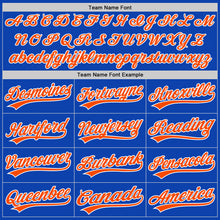 Load image into Gallery viewer, Custom Thunder Blue Orange-White Authentic Baseball Jersey
