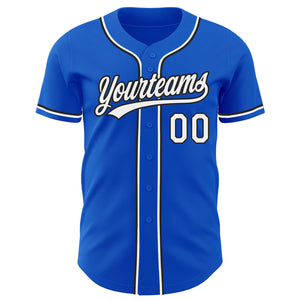 Custom Thunder Blue White-Black Authentic Baseball Jersey