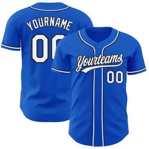 Custom Thunder Blue White-Black Authentic Baseball Jersey