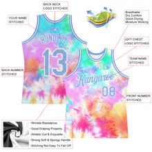 Load image into Gallery viewer, Custom Tie Dye Light Blue-White 3D Pattern Design Authentic Basketball Jersey
