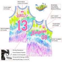 Load image into Gallery viewer, Custom Tie Dye Pink-White 3D Pattern Design Authentic Basketball Jersey
