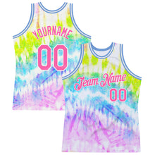 Load image into Gallery viewer, Custom Tie Dye Pink-White 3D Pattern Design Authentic Basketball Jersey

