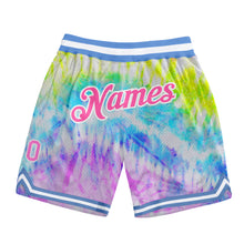 Load image into Gallery viewer, Custom Tie Dye Pink-White 3D Authentic Basketball Shorts
