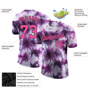 Custom Tie Dye Pink-Black 3D Performance T-Shirt