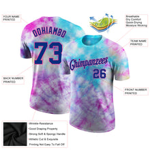 Load image into Gallery viewer, Custom Tie Dye Royal-Pink 3D Performance T-Shirt
