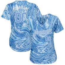 Load image into Gallery viewer, Custom Tie Dye Light Blue-White 3D Authentic Baseball Jersey
