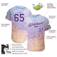 Load image into Gallery viewer, Custom Tie Dye Purple-White 3D Authentic Baseball Jersey
