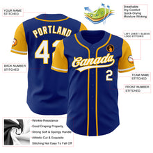 Load image into Gallery viewer, Custom Royal White-Gold Authentic Two Tone Baseball Jersey
