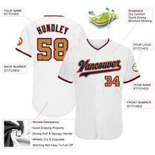 Load image into Gallery viewer, Custom White Old Gold-Navy Authentic Baseball Jersey
