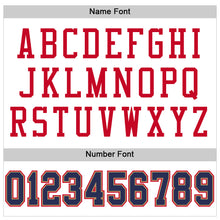 Load image into Gallery viewer, Custom White Navy-Red Mesh Authentic Throwback Football Jersey

