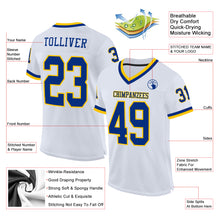 Load image into Gallery viewer, Custom White Royal-Gold Mesh Authentic Throwback Football Jersey
