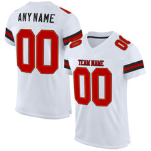 Load image into Gallery viewer, Custom White Red-Black Mesh Authentic Football Jersey
