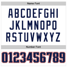 Load image into Gallery viewer, Custom White Navy-Scarlet Mesh Authentic Football Jersey
