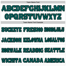 Load image into Gallery viewer, Custom White Midnight Green-Black Mesh Authentic Football Jersey
