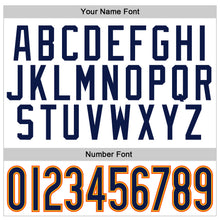 Load image into Gallery viewer, Custom White Navy-Orange Mesh Authentic Football Jersey
