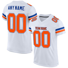Load image into Gallery viewer, Custom White Orange-Royal Mesh Authentic Football Jersey
