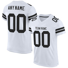 Load image into Gallery viewer, Custom White Black Mesh Authentic Football Jersey
