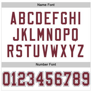 Custom White Burgundy-Gray Mesh Authentic Football Jersey