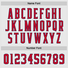 Load image into Gallery viewer, Custom White Red-Navy Hockey Jersey
