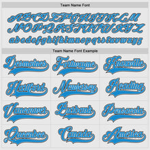 Load image into Gallery viewer, Custom White Blue-Black Hockey Jersey
