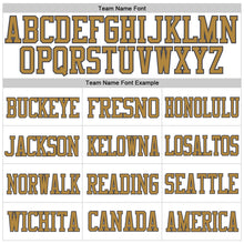 Load image into Gallery viewer, Custom White Steel Gray-Old Gold Mesh Authentic Football Jersey
