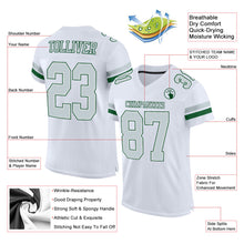 Load image into Gallery viewer, Custom White Silver-Green Mesh Authentic Football Jersey
