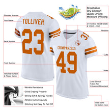 Load image into Gallery viewer, Custom White Texas Orange Mesh Authentic Football Jersey
