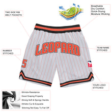 Load image into Gallery viewer, Custom White Orange Pinstripe Orange-Black Authentic Basketball Shorts
