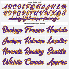 Load image into Gallery viewer, Custom White Purple-Gold Authentic Baseball Jersey
