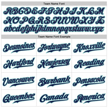 Load image into Gallery viewer, Custom White Navy-Teal Authentic Sleeveless Baseball Jersey
