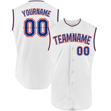 Load image into Gallery viewer, Custom White Royal-Red Authentic Sleeveless Baseball Jersey
