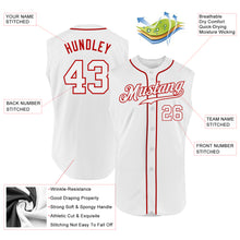 Load image into Gallery viewer, Custom White White-Red Authentic Sleeveless Baseball Jersey

