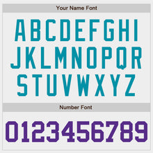 Load image into Gallery viewer, Custom White Purple-Teal Authentic Baseball Jersey
