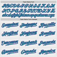 Load image into Gallery viewer, Custom White Purple-Teal Authentic Baseball Jersey
