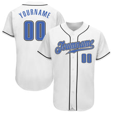 Load image into Gallery viewer, Custom White Blue-Gray Authentic Baseball Jersey

