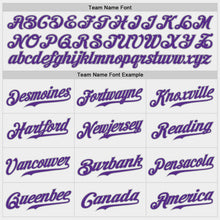 Load image into Gallery viewer, Custom White Purple-Gray Authentic Baseball Jersey
