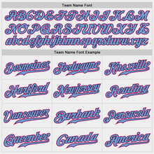 Load image into Gallery viewer, Custom White Pink-Light Blue Authentic Baseball Jersey
