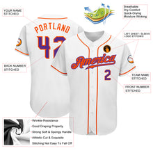 Load image into Gallery viewer, Custom White Purple-Orange Authentic Baseball Jersey
