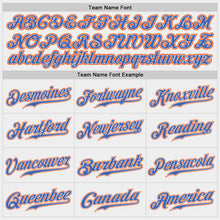 Load image into Gallery viewer, Custom White Blue-Orange Authentic Baseball Jersey
