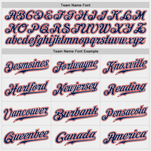 Load image into Gallery viewer, Custom White Navy-Red Authentic Baseball Jersey
