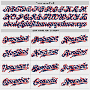 Custom White Navy-Red Authentic Baseball Jersey