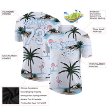 Load image into Gallery viewer, Custom White White-Light Blue 3D Pattern Design Hawaii Palm Trees Performance T-Shirt
