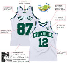 Load image into Gallery viewer, Custom White Green-Kelly Green Authentic Throwback Basketball Jersey
