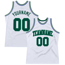 Load image into Gallery viewer, Custom White Green-Kelly Green Authentic Throwback Basketball Jersey
