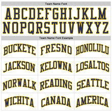Load image into Gallery viewer, Custom White Navy-Gold Authentic Throwback Basketball Jersey
