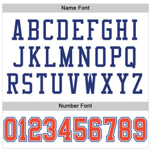 Load image into Gallery viewer, Custom White Orange-Royal Mesh Authentic Throwback Football Jersey
